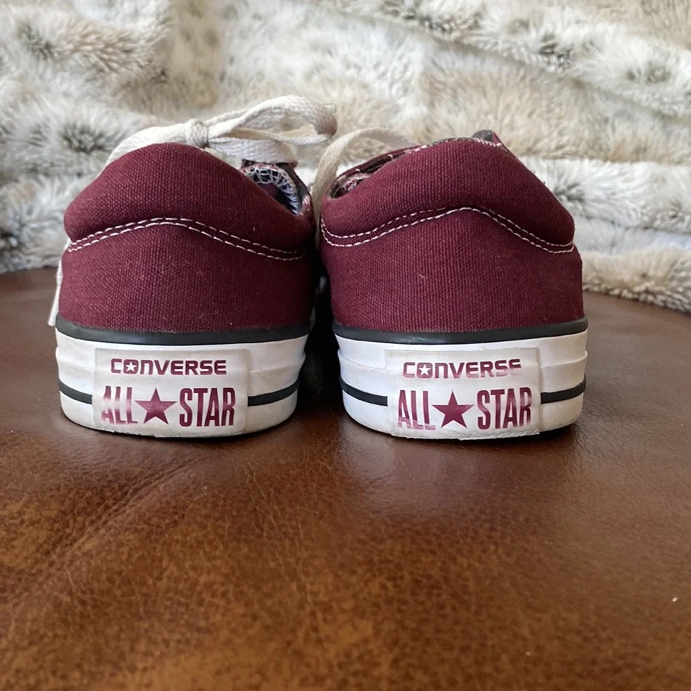 Converse Burgundy and Plaid Shoes - Picture 6 of 11